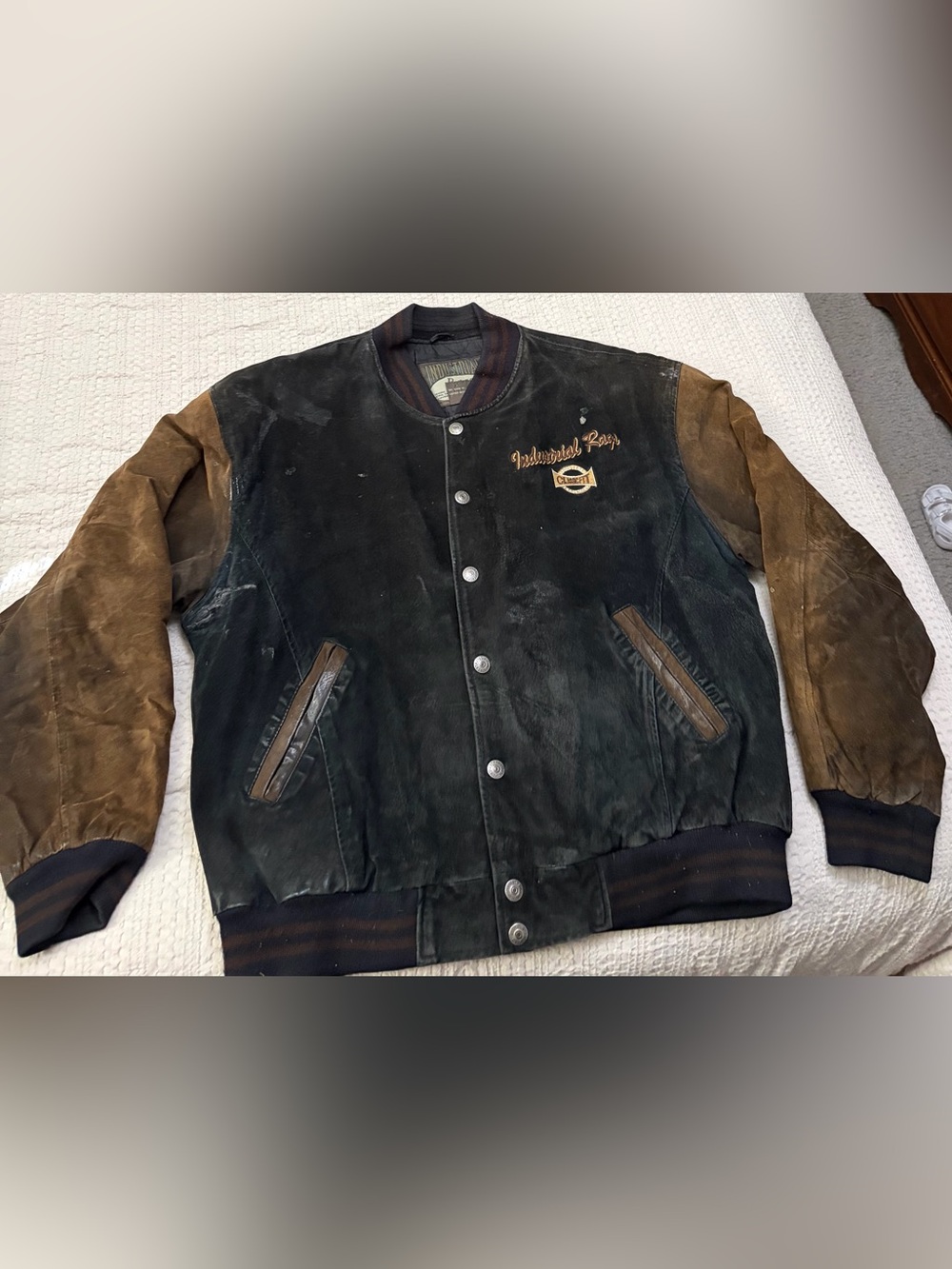 Men's Black & Brown Varsity Jacket - Industrial Rags